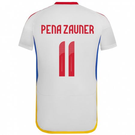 Kandiny Enfant Maillot Venezuela Enrique Peña Zauner #11 Blanc Tenues Extérieur 24-26 T-Shirt