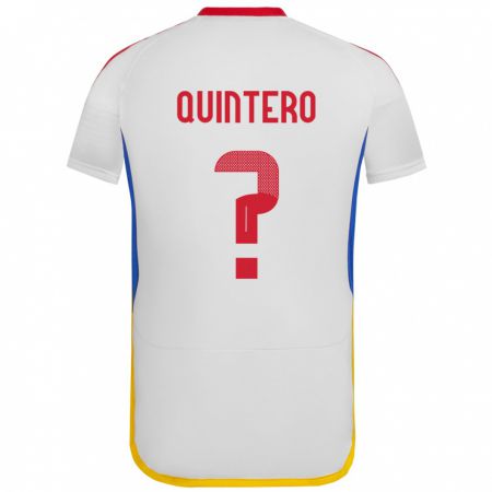 Kandiny Enfant Maillot Venezuela Teo Quintero #0 Blanc Tenues Extérieur 24-26 T-Shirt