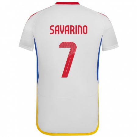 Kandiny Enfant Maillot Venezuela Jefferson Savarino #7 Blanc Tenues Extérieur 24-26 T-Shirt