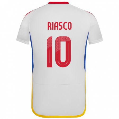 Kandiny Enfant Maillot Venezuela José Riasco #10 Blanc Tenues Extérieur 24-26 T-Shirt