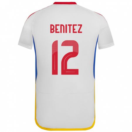 Kandiny Enfant Maillot Venezuela Frankarlos Benítez #12 Blanc Tenues Extérieur 24-26 T-Shirt