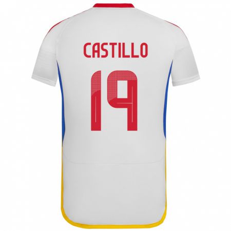 Kandiny Enfant Maillot Venezuela Bryan Castillo #19 Blanc Tenues Extérieur 24-26 T-Shirt