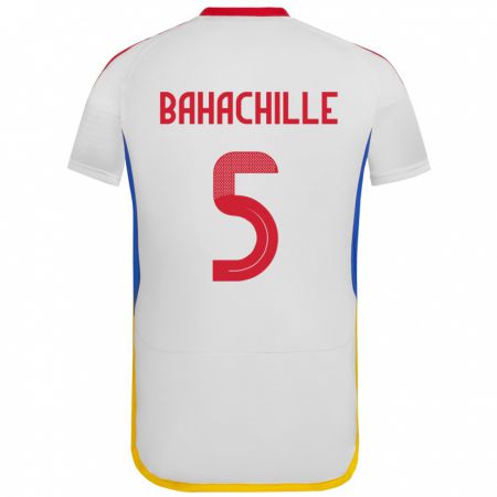 Kandiny Enfant Maillot Venezuela Abraham Bahachille #5 Blanc Tenues Extérieur 24-26 T-Shirt