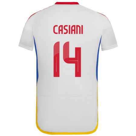 Kandiny Enfant Maillot Venezuela Luis Casiani #14 Blanc Tenues Extérieur 24-26 T-Shirt