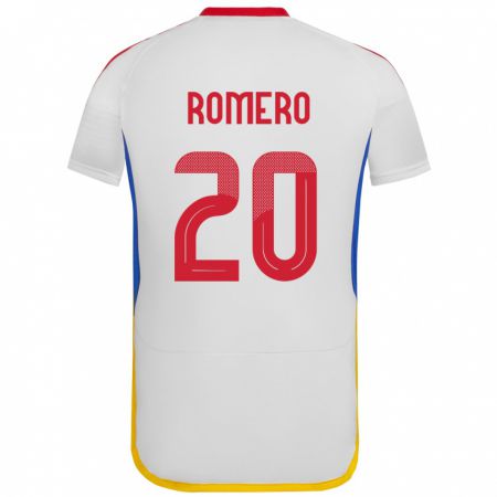 Kandiny Enfant Maillot Venezuela Andrés Romero #20 Blanc Tenues Extérieur 24-26 T-Shirt