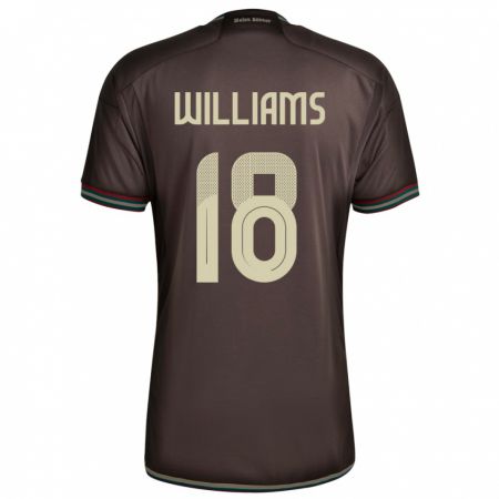 Kandiny Enfant Maillot Jamaïque Romario Williams #18 Brun Nuit Tenues Extérieur 24-26 T-Shirt