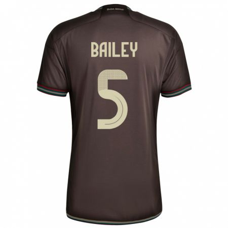 Kandiny Enfant Maillot Jamaïque Jade Bailey #5 Brun Nuit Tenues Extérieur 24-26 T-Shirt
