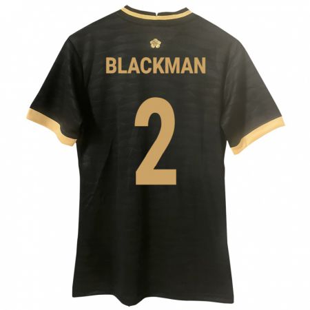 Kandiny Enfant Maillot Panama César Blackman #2 Noir Tenues Extérieur 24-26 T-Shirt