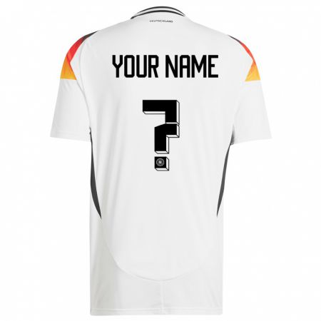 Kandiny Homme Maillot Allemagne Votre Nom #0 Blanc Tenues Domicile 24-26 T-Shirt