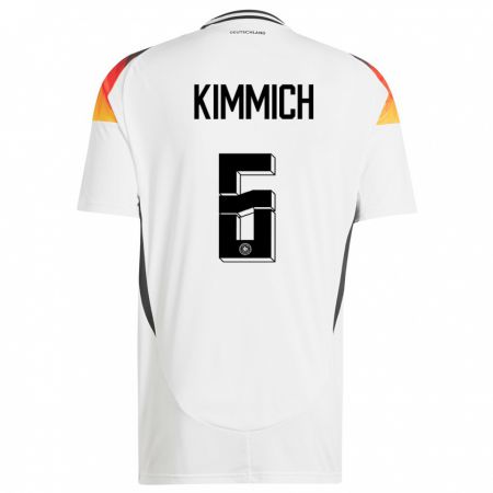 Kandiny Homme Maillot Allemagne Joshua Kimmich #6 Blanc Tenues Domicile 24-26 T-Shirt