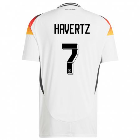 Kandiny Homme Maillot Allemagne Kai Havertz #7 Blanc Tenues Domicile 24-26 T-Shirt