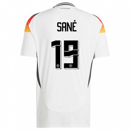 Kandiny Homme Maillot Allemagne Leroy Sane #19 Blanc Tenues Domicile 24-26 T-Shirt