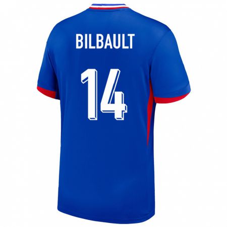 Kandiny Homme Maillot France Charlotte Bilbault #14 Bleu Tenues Domicile 24-26 T-Shirt