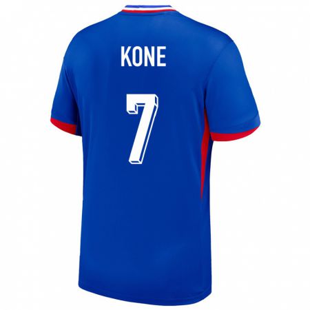 Kandiny Homme Maillot France Kouadio Kone #7 Bleu Tenues Domicile 24-26 T-Shirt