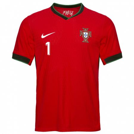 Kandiny Homme Maillot Portugal Rui Patricio #1 Rouge Tenues Domicile 24-26 T-Shirt