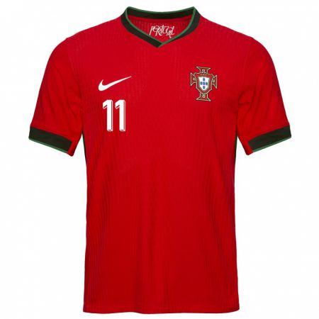 Kandiny Homme Maillot Portugal Tatiana Pinto #11 Rouge Tenues Domicile 24-26 T-Shirt