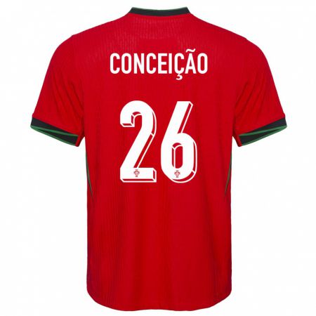 Kandiny Homme Maillot Portugal Francisco Conceicao #26 Rouge Tenues Domicile 24-26 T-Shirt