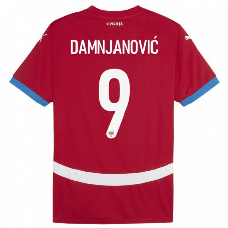 Kandiny Homme Maillot Serbie Jovana Damnjanovic #9 Rouge Tenues Domicile 24-26 T-Shirt