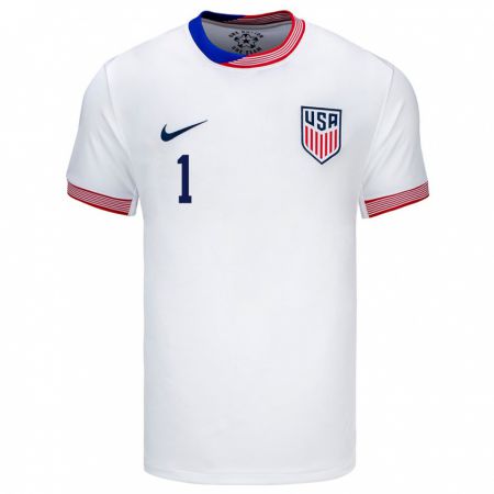 Kandiny Homme Maillot États-Unis Alyssa Naeher #1 Blanc Tenues Domicile 24-26 T-Shirt