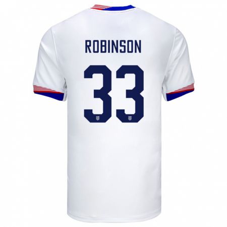 Kandiny Homme Maillot États-Unis Antonee Robinson #5 Blanc Tenues Domicile 24-26 T-Shirt