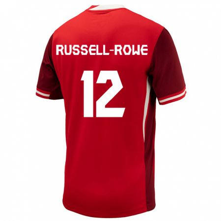 Kandiny Homme Maillot Canada Jacen Russell-Rowe #12 Rouge Tenues Domicile 24-26 T-Shirt