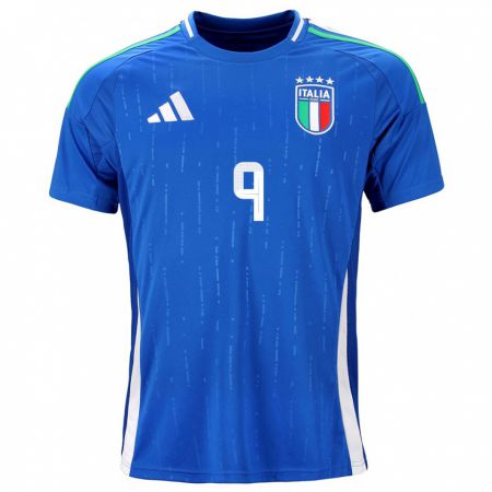 Kandiny Homme Maillot Italie Patrizia Panico #9 Bleu Tenues Domicile 24-26 T-Shirt