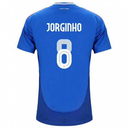 Kandiny Homme Maillot Italie Jorginho #8 Bleu Tenues Domicile 24-26 T-Shirt