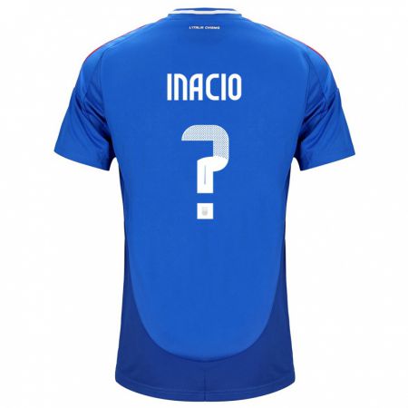 Kandiny Homme Maillot Italie Samuele Inacio #0 Bleu Tenues Domicile 24-26 T-Shirt