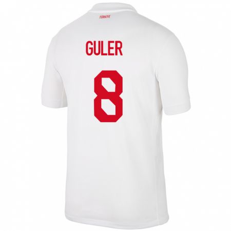 Kandiny Homme Maillot Turquie Arda Güler #8 Blanc Tenues Domicile 24-26 T-Shirt