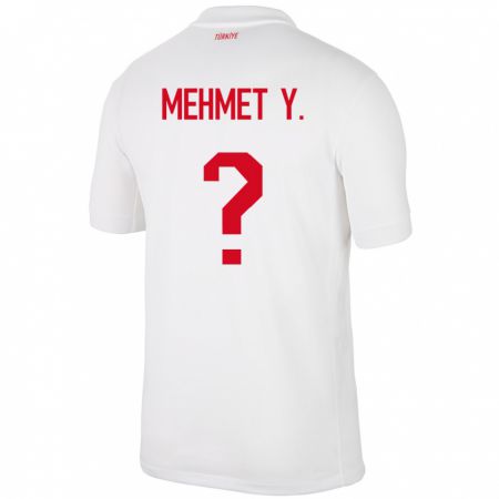 Kandiny Homme Maillot Turquie Mehmet Yildirim #0 Blanc Tenues Domicile 24-26 T-Shirt