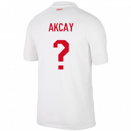 Kandiny Homme Maillot Turquie Yasin Akçay #0 Blanc Tenues Domicile 24-26 T-Shirt