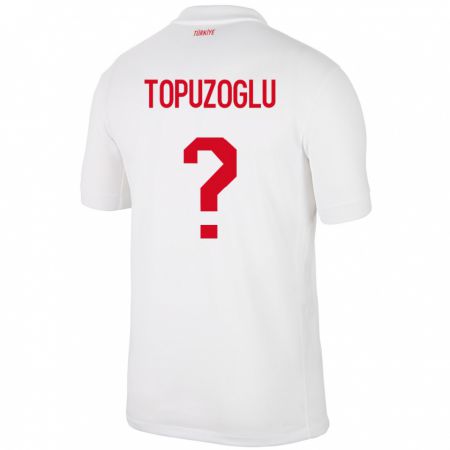 Kandiny Homme Maillot Turquie Berna Topuzoğlu #0 Blanc Tenues Domicile 24-26 T-Shirt