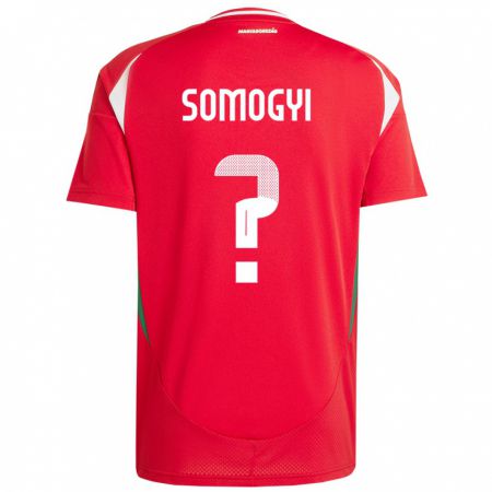 Kandiny Homme Maillot Hongrie Ádám Somogyi #0 Rouge Tenues Domicile 24-26 T-Shirt