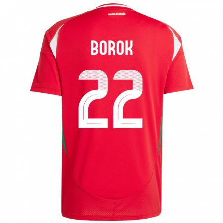 Kandiny Homme Maillot Hongrie Dorina Borók #22 Rouge Tenues Domicile 24-26 T-Shirt