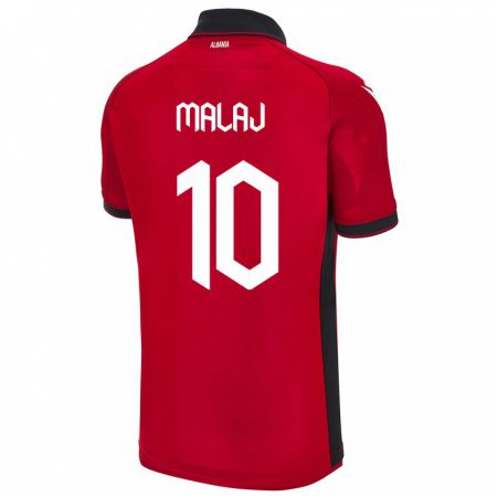 Kandiny Homme Maillot Albanie Tedi Malaj #10 Rouge Tenues Domicile 24-26 T-Shirt