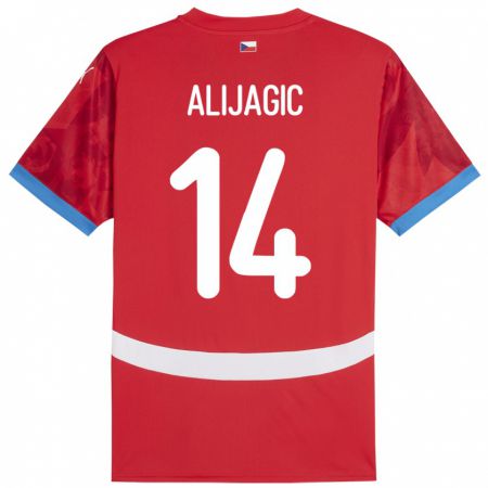 Kandiny Homme Maillot Tchéquie Denis Alijagic #14 Rouge Tenues Domicile 24-26 T-Shirt