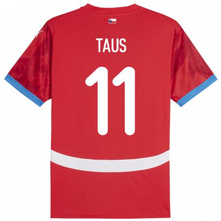 Kandiny Homme Maillot Tchéquie Martin Taus #11 Rouge Tenues Domicile 24-26 T-Shirt