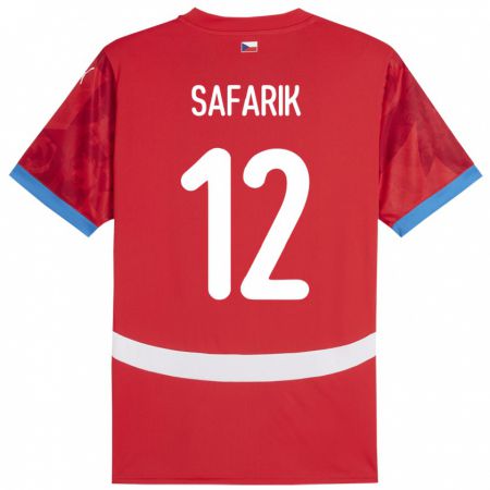 Kandiny Homme Maillot Tchéquie Daniel Safarik #12 Rouge Tenues Domicile 24-26 T-Shirt