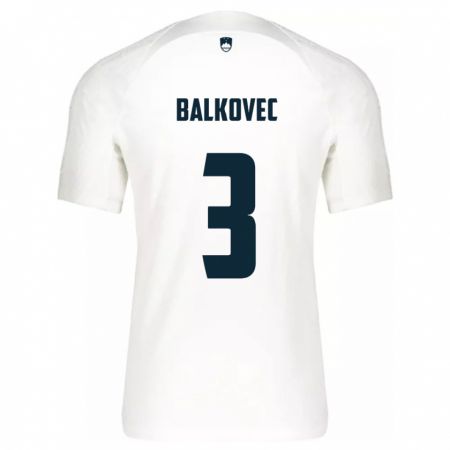 Kandiny Homme Maillot Slovénie Jure Balkovec #3 Blanc Tenues Domicile 24-26 T-Shirt