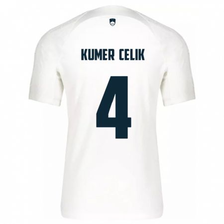 Kandiny Homme Maillot Slovénie An Kumer Celik #4 Blanc Tenues Domicile 24-26 T-Shirt