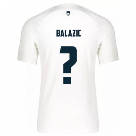 Kandiny Homme Maillot Slovénie Jan Balazic #0 Blanc Tenues Domicile 24-26 T-Shirt