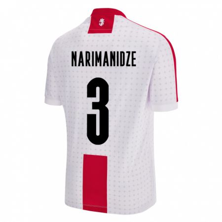 Kandiny Homme Maillot Géorgie Aleksandre Narimanidze #3 Blanc Tenues Domicile 24-26 T-Shirt