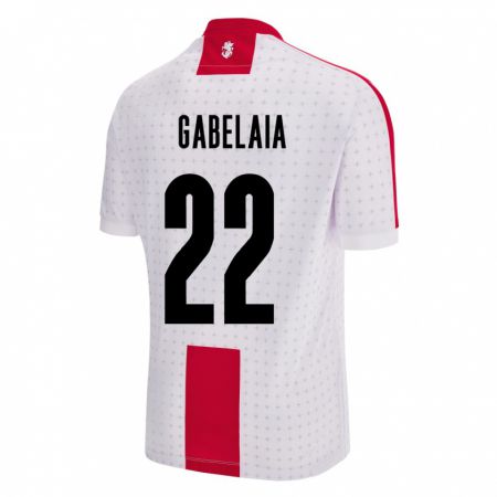 Kandiny Homme Maillot Géorgie Svetalna Gabelaia #22 Blanc Tenues Domicile 24-26 T-Shirt