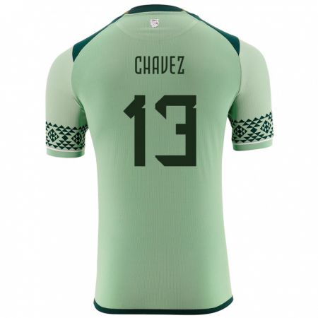 Kandiny Homme Maillot Bolivie Lucas Chávez #13 Vert Clair Tenues Domicile 24-26 T-Shirt