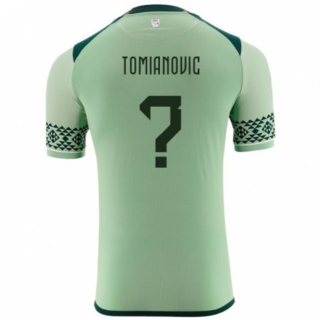 Kandiny Homme Maillot Bolivie Mirko Tomianovic #0 Vert Clair Tenues Domicile 24-26 T-Shirt