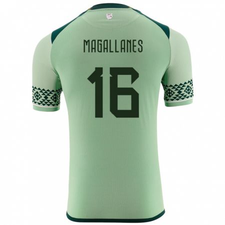 Kandiny Homme Maillot Bolivie Juan Magallanes #16 Vert Clair Tenues Domicile 24-26 T-Shirt