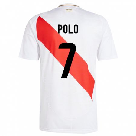 Kandiny Homme Maillot Pérou Andy Polo #7 Blanc Tenues Domicile 24-26 T-Shirt