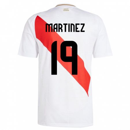 Kandiny Homme Maillot Pérou Nahomi Martínez #19 Blanc Tenues Domicile 24-26 T-Shirt