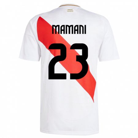 Kandiny Homme Maillot Pérou Julia Mamani #23 Blanc Tenues Domicile 24-26 T-Shirt