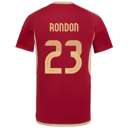 Kandiny Homme Maillot Venezuela Salomón Rondón #23 Bourgogne Tenues Domicile 24-26 T-Shirt